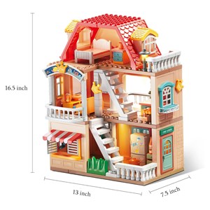 لگو دوپلو ساختمان دوطبقه با وسایل خانه 186 قطعه مدل FEELO 1801_اسباب بازی لگو