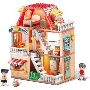 لگو دوپلو ساختمان دوطبقه با وسایل خانه 186 قطعه مدل FEELO 1801_اسباب بازی لگو