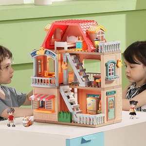 لگو دوپلو ساختمان دوطبقه با وسایل خانه 186 قطعه مدل FEELO 1801_اسباب بازی لگو