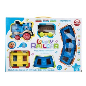 قطار اسباب‌ بازی موزیکال 26 قطعه مدل Train Railcar_اسباب بازی ماشین