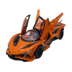 اسباب بازی ماشین فلزی شارژی نارنجی مقیاس 1:24_اسباب بازی ماشین