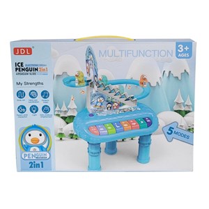 اسباب بازی پیانو پایه دار با پله و سرسره ی پنگوئن Ice Penguins Slide & Piano Toy_اسباب بازی موسیقی
