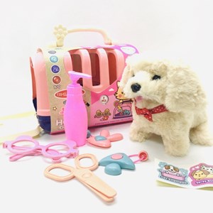 اسباب بازی سگ خانگی به همراه قفس و وسایل آرایشی مجموعه 7 عددی_عروسک رباتیک