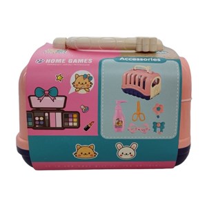 اسباب بازی سگ خانگی به همراه قفس و وسایل آرایشی مجموعه 7 عددی_عروسک رباتیک