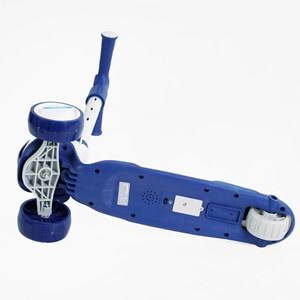 اسکوتر 3 حالته صندلی دار تاشو کودک با چرخ های چراغدار و موزیکال (رنگ سورمه ای)_اسکوتر