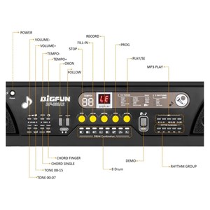 اسباب بازی آموزشی ارگ بیگفان 61 کلید مدل BIGFUN 830A2_اسباب بازی موسیقی