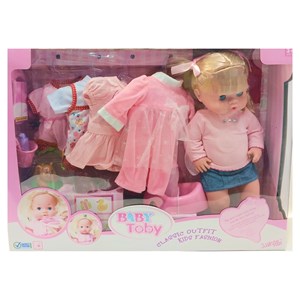 عروسک دخترانه جدید بیبی بورن همراه با 5 دست لباس مختلف مدل BABY TOBy_اسباب بازی عروسک دخترانه