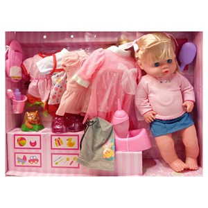 عروسک دخترانه جدید بیبی بورن همراه با 5 دست لباس مختلف مدل BABY TOBy_اسباب بازی عروسک دخترانه