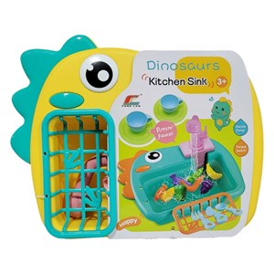 اسباب بازی سینک ظرفشویی مدل دایناسور همراه با وسایل_اسباب بازی لوازم خانگی
