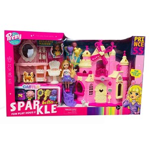 ست خانه عروسک باربی همراه با وسایل PRINCESS_اسباب بازی لوازم خانگی