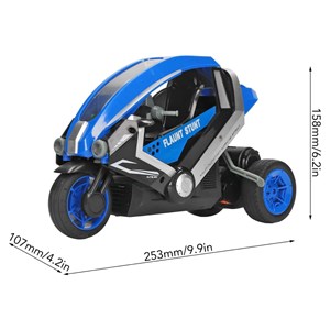 اسباب بازی موتور سیکلت 3 چرخ کنترلی شارژی آبی مقیاس 1:8 TRICYCLE STUNT_اسباب بازی ماشین کنترلی