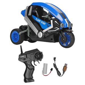 اسباب بازی موتور سیکلت 3 چرخ کنترلی شارژی آبی مقیاس 1:8 TRICYCLE STUNT_اسباب بازی ماشین کنترلی