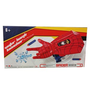 دستکش تیر پرتاب کن شارژی طرح اسپایدرمن همراه با تیر ژله ای و اسفنجی Spiderman hand Web Shooters_اسباب بازی تفنگ