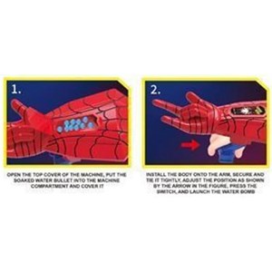 دستکش تیر پرتاب کن شارژی طرح اسپایدرمن همراه با تیر ژله ای و اسفنجی Spiderman hand Web Shooters_اسباب بازی تفنگ