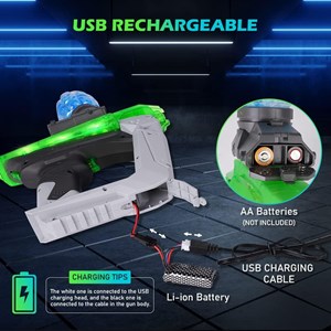 تفنگ اسباب بازی شارژی رگباری تیر ژله ای و شبرنگ مدل SKD CS001S_اسباب بازی تفنگ