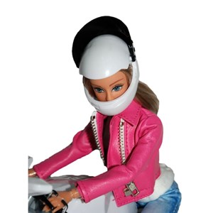 عروسک باربی دفا لوسی موتور سوار با کلاه کاسکت سفید مدل Defa Lucy Doll 8459_اسباب بازی عروسک دخترانه