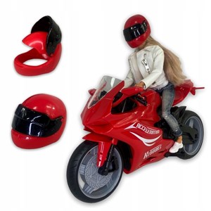 عروسک باربی دفا لوسی موتور سوار با کلاه کاسکت قرمز مدل Defa Lucy Doll 8459_اسباب بازی عروسک دخترانه