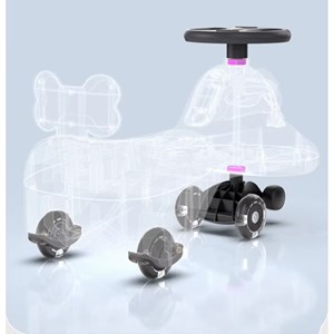 سه چرخه پلاسماکار چراغدار و موزیکال طرح پاپی (لوپ کار) مدل 110_اسباب بازی سه چرخه