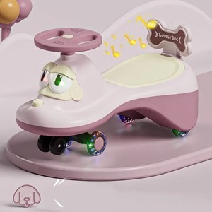 سه چرخه پلاسماکار چراغدار و موزیکال طرح پاپی (لوپ کار) مدل 110_اسباب بازی سه چرخه