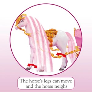 اسباب بازی کالسکه و اسب راهرو موزیکال باربی پرنسس صورتی_اسباب بازی عروسک دخترانه