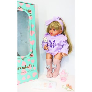 عروسک سیلیکونی دختر بچه 50 سانتی لباس یاسی همراه با وسایل_اسباب بازی عروسک دخترانه