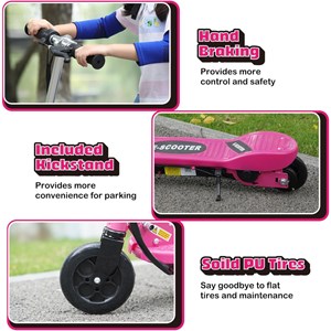 اسکوتر برقی تاشو 120 واتی با ارتفاع قابل تنظیم رنگ صورتی مدل HOMCOM E Scooter_اسکوتر