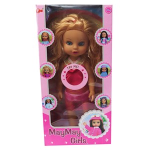 عروسک دخترانه موزیکال 36 سانتی گوشتی با موهای طلایی_اسباب بازی عروسک دخترانه