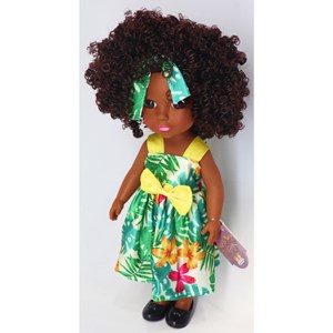 عروسک دخترانه موزیکال سیاه پوست 33 سانتی گوشتی_اسباب بازی عروسک دخترانه