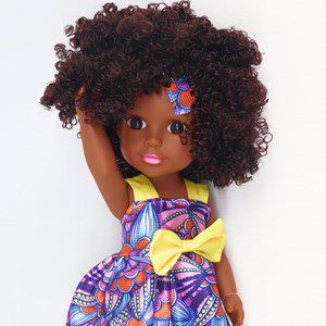 عروسک دخترانه موزیکال سیاه پوست 33 سانتی گوشتی_اسباب بازی عروسک دخترانه