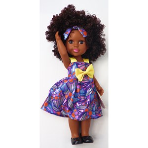 عروسک دخترانه موزیکال سیاه پوست 33 سانتی گوشتی_اسباب بازی عروسک دخترانه