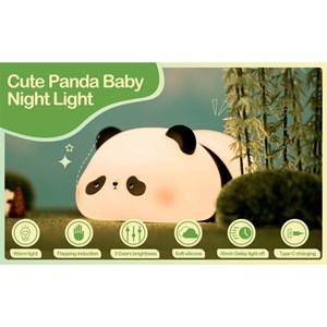 چراغ خواب سیلیکونی شارژی طرح پاندا خوابالو_اسباب بازی اتاق کودک