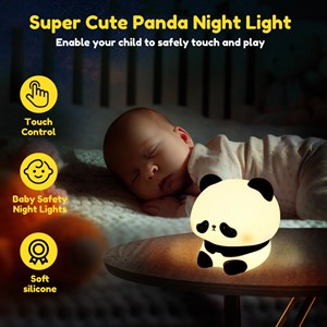 چراغ خواب سیلیکونی شارژی طرح پاندا خجالتی_اسباب بازی اتاق کودک