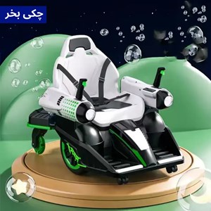 ماشین شارژی کارتینگ کنترلی 360 درجه با قابلیت پرتاب تیر ژله ای رنگ سبز_اسباب بازی ماشین شارژی
