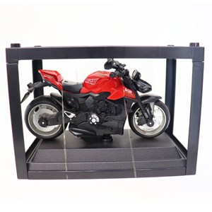 موتور اسباب بازی عقب کش موزیکال همراه با قاب رنگ قرمز_اسباب بازی موتور