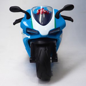 موتور اسباب بازی عقب کش موزیکال همراه با قاب رنگ آبی_اسباب بازی موتور