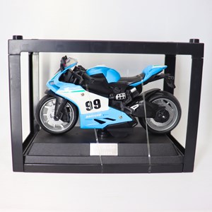 موتور اسباب بازی عقب کش موزیکال همراه با قاب رنگ آبی_اسباب بازی موتور