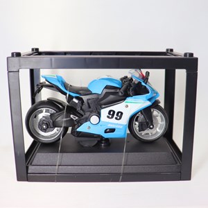 موتور اسباب بازی عقب کش موزیکال همراه با قاب رنگ آبی_اسباب بازی موتور