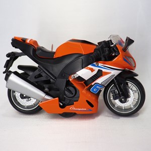 موتور اسباب بازی عقب کش موزیکال همراه با قاب رنگ نارنجی_اسباب بازی موتور