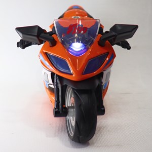 موتور اسباب بازی عقب کش موزیکال همراه با قاب رنگ نارنجی_اسباب بازی موتور