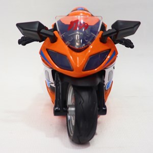 موتور اسباب بازی عقب کش موزیکال همراه با قاب رنگ نارنجی_اسباب بازی موتور