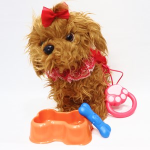 عروسک رباتیک هاپو پشمالو قهوه ای موزیکال با دسته ی کنترلی Puppy Pets Interactive Dog_عروسک رباتیک