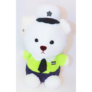 عروسک پولیشی خرس با لباس پلیس سبز_اسباب بازی عروسک دخترانه