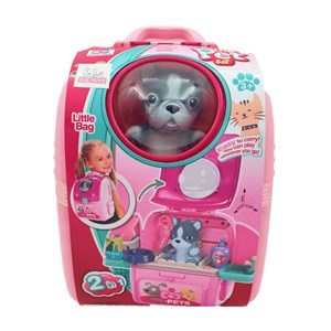 کوله پشتی ست نگهداری سگ خانگی رنگ صورتی_اسباب بازی مشاغل