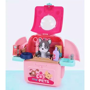 کوله پشتی ست نگهداری سگ خانگی رنگ صورتی_اسباب بازی مشاغل