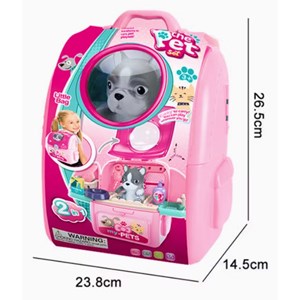 کوله پشتی ست نگهداری سگ خانگی رنگ صورتی_اسباب بازی مشاغل