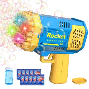 تفنگ اسباب بازی حباب ساز چراغ دار رنگ آبی مدل Mini Bubble Gun Rocket_اسباب بازی تفنگ