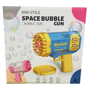 تفنگ اسباب بازی حباب ساز چراغ دار رنگ آبی مدل Mini Bubble Gun Rocket_اسباب بازی تفنگ