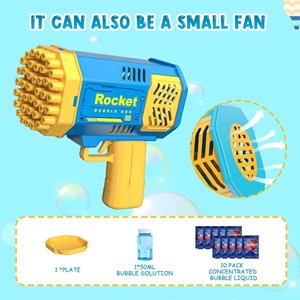 تفنگ اسباب بازی حباب ساز چراغ دار رنگ آبی مدل Mini Bubble Gun Rocket_اسباب بازی تفنگ