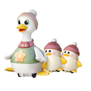 اردک و جوجه موزیکال هولی تویز سنسور دار مدل Hola Toys Musical Waddling Duck Family HE9987_اسباب بازی نوزادی