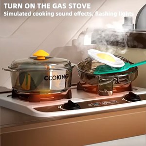 ست اسباب بازی آشپزخانه سایز بزرگ موزیکال و چراغدار 57 قطعه_اسباب بازی لوازم خانگی